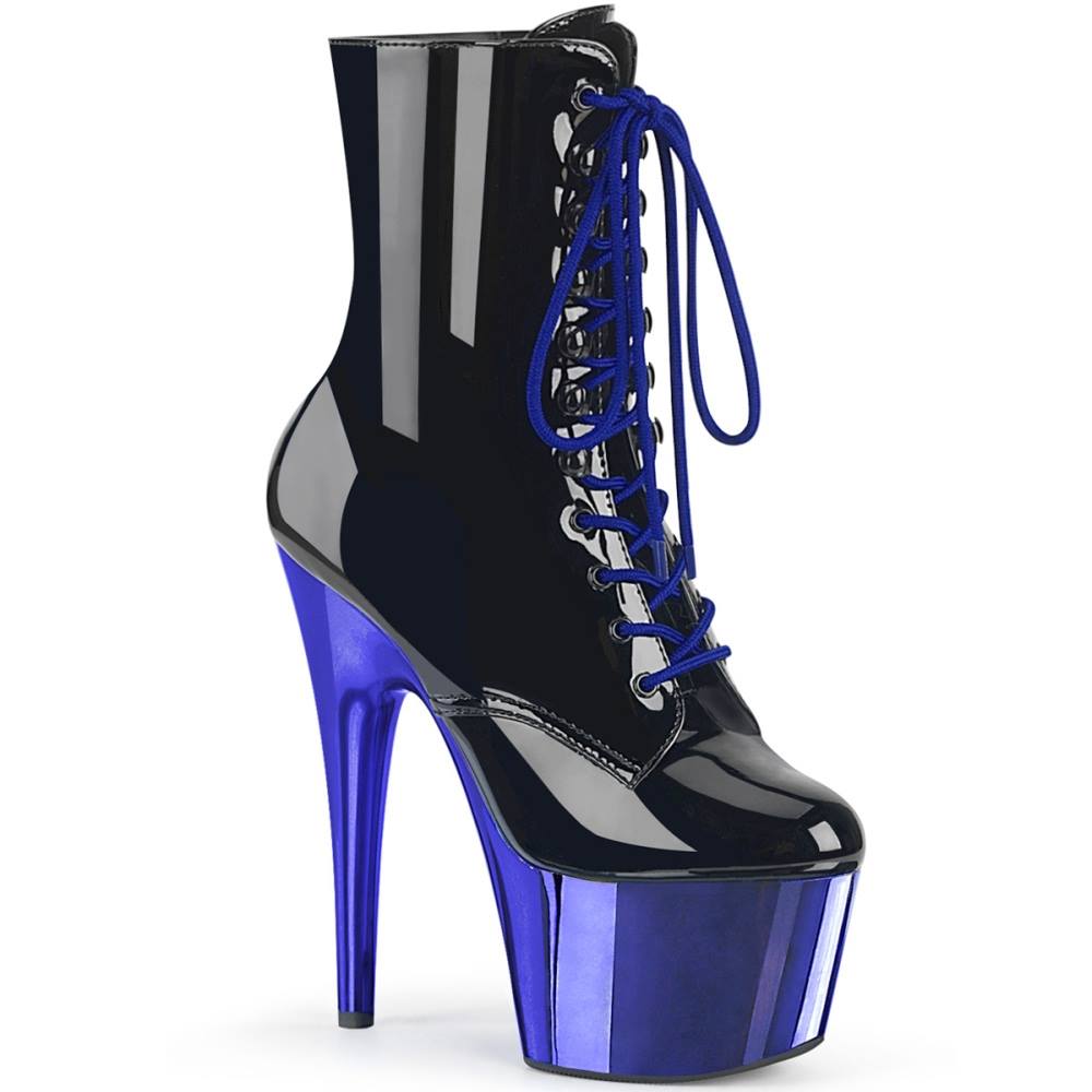Pleaser - ADORE1020 Bottes de plateforme, Pole dance chaussures - Chaussures de pole dance - Noir/Bleu Product image